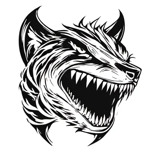 Wolverine animal etana ocean sharktooth tattoo design idea