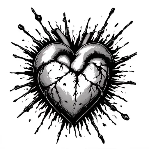 heart guarded unstable path littered with difficulties tattoo design idea