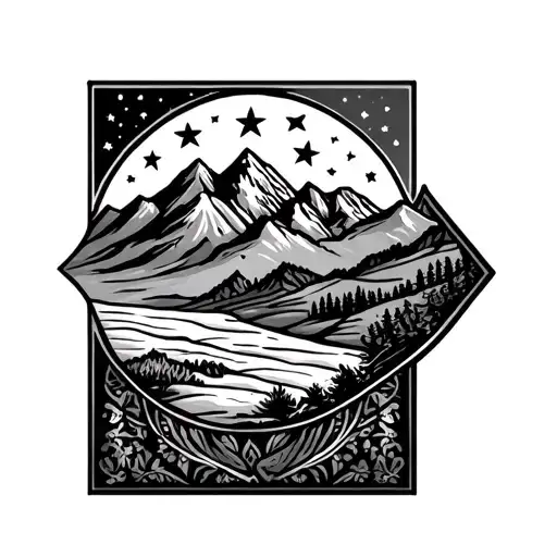 New Mexico, Indiana, stars, mountain, symbol representing my son and my daughter tattoo design idea