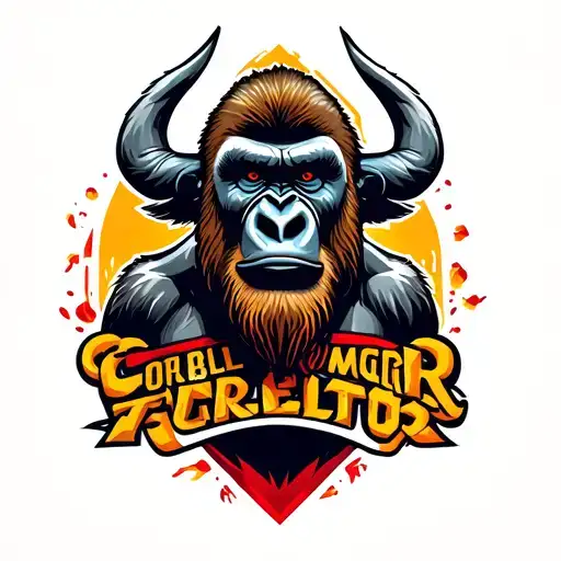 conor mcgregor gorilla style but no gorilla add bull tattoo design idea