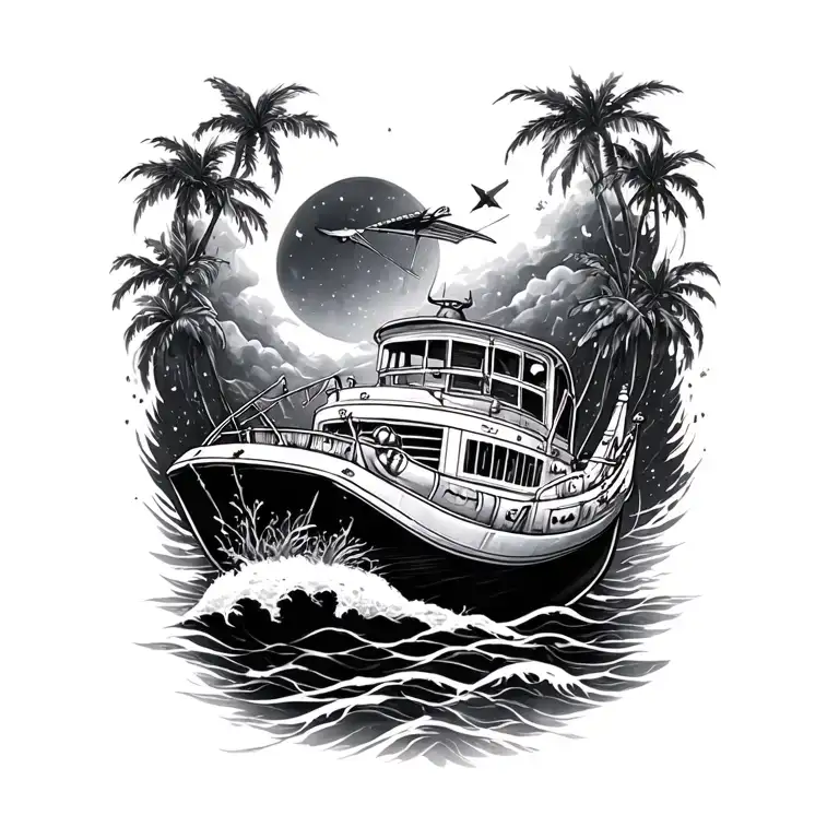 wawes, travel, aquarius, sagittarius zodiac sign tattoo design idea