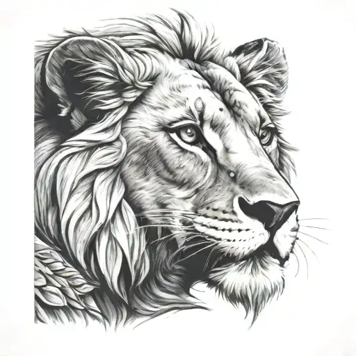 Christian lion tattoo design idea
