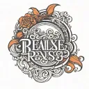 modern "REALXSE" script font tattoo design idea