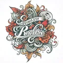 modern "REALXSE" script font tattoo design idea