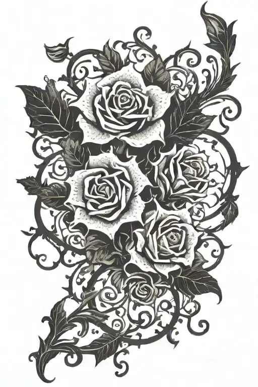 Intricate gothic lace and thorny vines black out tattoo design half sleeve on wrist tattoo design idea