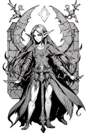 Mage elf dungeons tattoo design idea