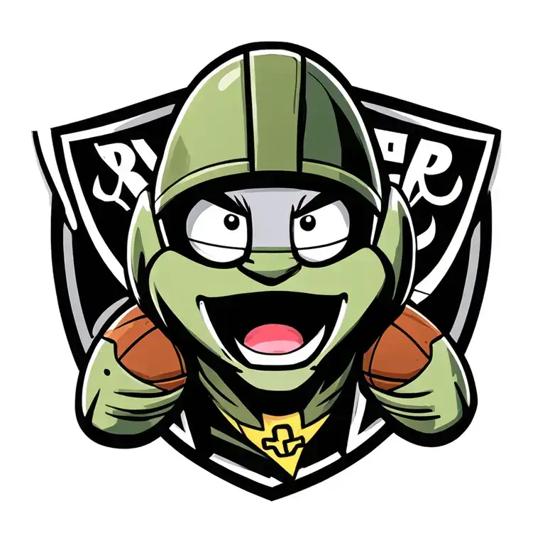 Marvin the martian loony tokns and the raiders football tattoo design idea