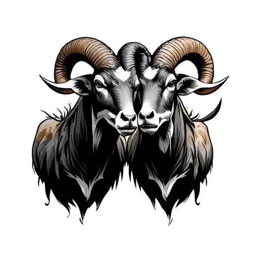 two rams bumping heads angry tattoo design idea