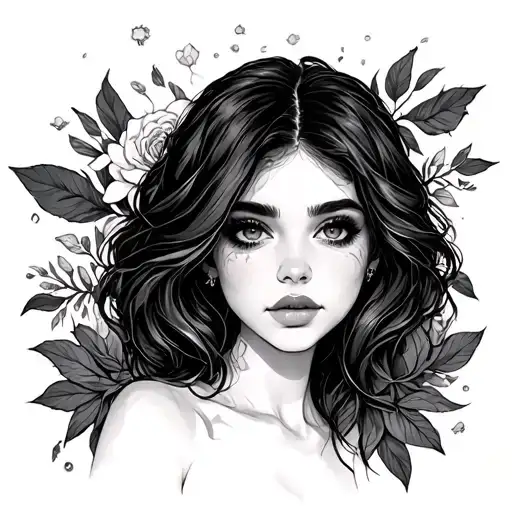 Emme Izzy written in outline tattoo design idea