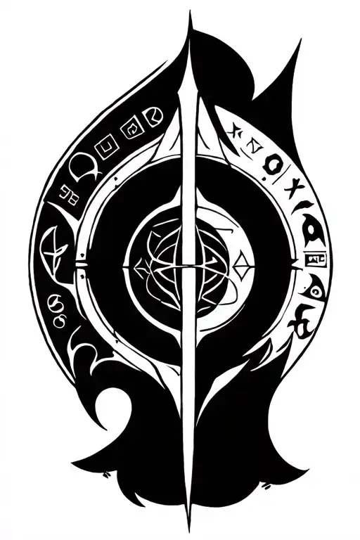 hermetic esoteric organic with runic mysticisme tattoo design idea