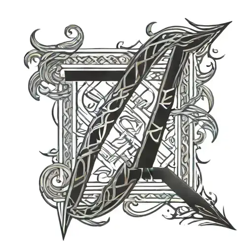 futhark runes engraved tattoo design idea