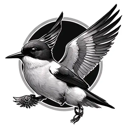 A tattoo representing a swallow in tribute to my deceased mom, with a reminder of force and a sign of maternity tattoo design idea