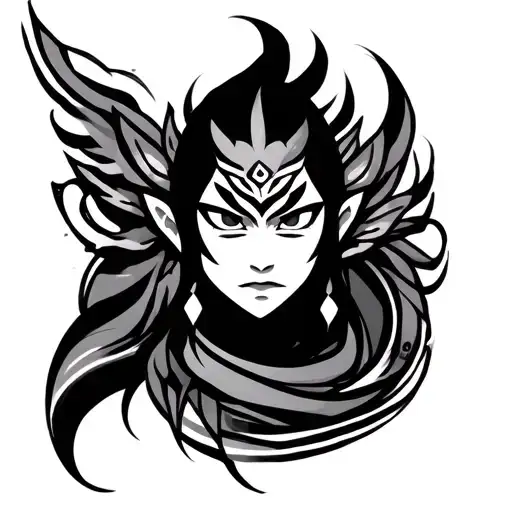 momo from the last airbender as a tribal tattoo tattoo design idea