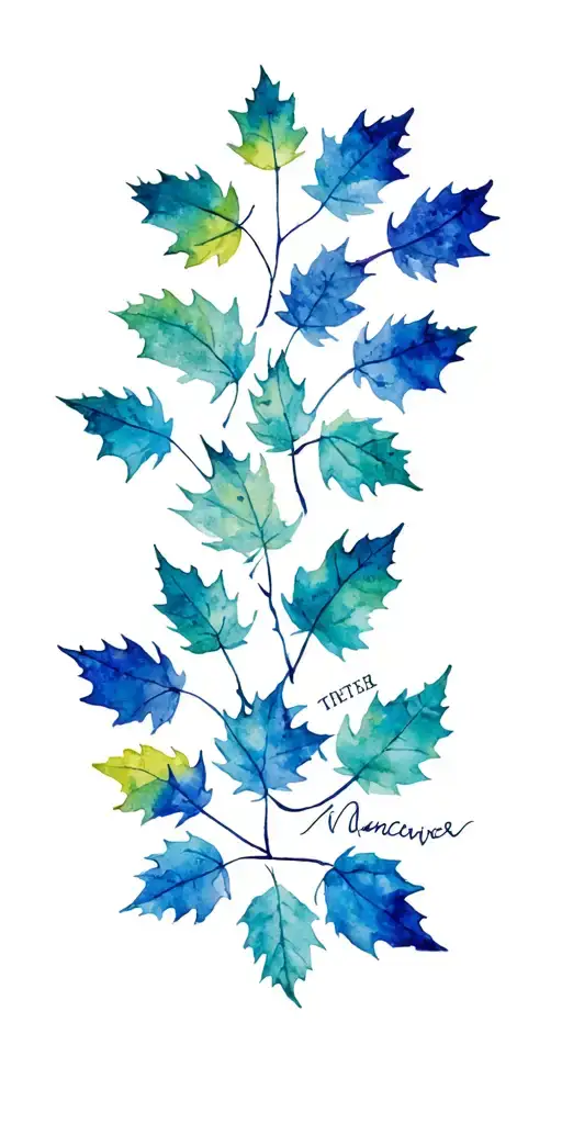 vancouver and sunset and maples leaves tattoo design idea