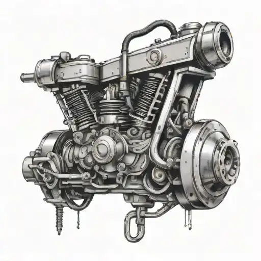 welding and engine tattoo design idea