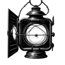 lantern camera shutter opening tattoo design idea