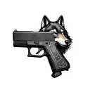 glock 17, wolves, badgers tattoo design idea