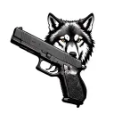 glock 17, wolves, badgers tattoo design idea