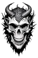 demon skull tattoo design idea