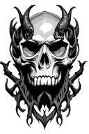 demon skull tattoo design idea