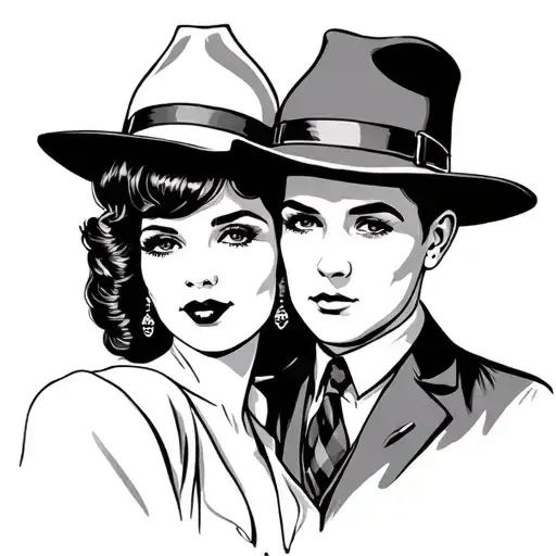 Bonnie And Clyde tattoo design idea