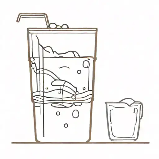 a glass of red sparkling soda half full  tattoo design idea