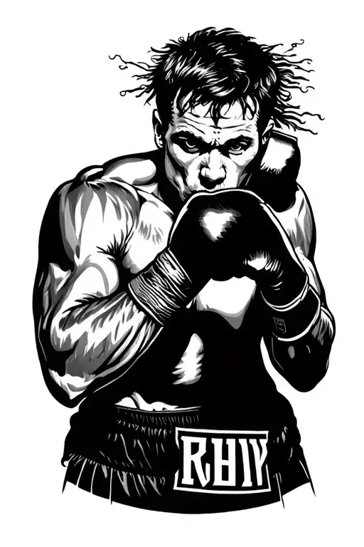 the spirit of a boxer  tattoo design idea
