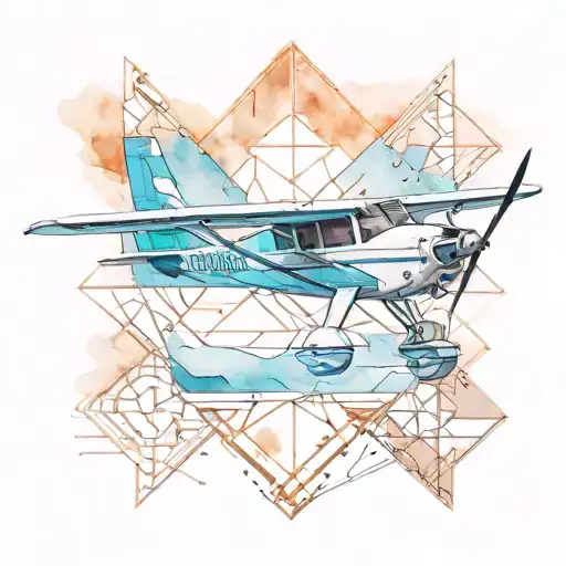 cessna 172 geometric shape tattoo design idea