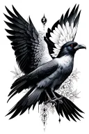 doves and ravens death tattoo design idea