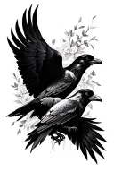 doves and ravens death tattoo design idea