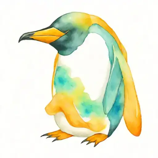 penguin wrapped in a burrito  tattoo design idea