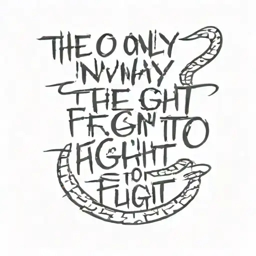 "The only way to fight is not to fight. So you fight until you can't fight anymore" tattoo design idea