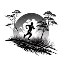 runner with nature simple tattoo design idea