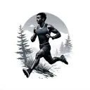 runner with nature simple tattoo design idea