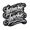 invincible text tattoo design idea