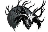 gothic wendigo emerging tattoo design idea