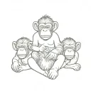 3 wise monkeys tattoo design idea