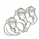 3 wise monkeys tattoo design idea