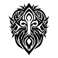 occult asthetic thick lines pattern tribal like cross tattoo design idea