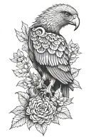 Mexican eagle skeleton perched on a nopal tattoo design idea