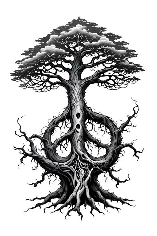 yggdrasil tree tattoo design idea