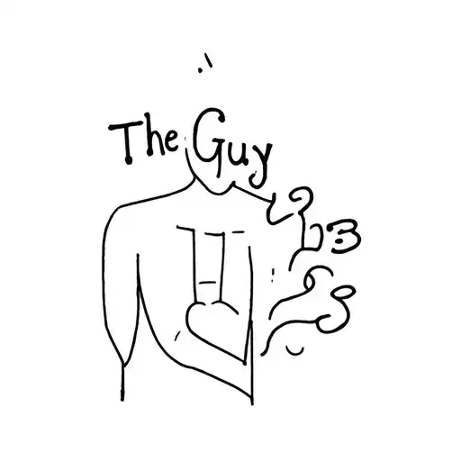 a clumsly drawn by a marker "The Guy 123" tattoo design idea