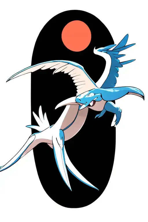 Lugia Pokemon flying tattoo design idea