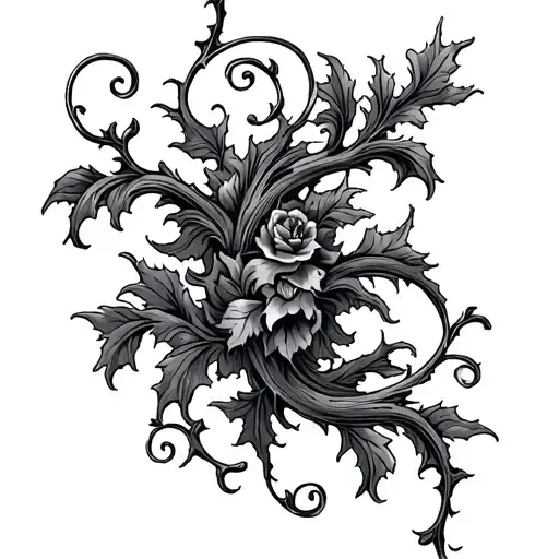 Gothic Vine tattoo design idea