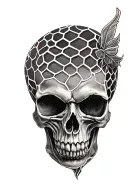 skull in honeycomb  tattoo design idea