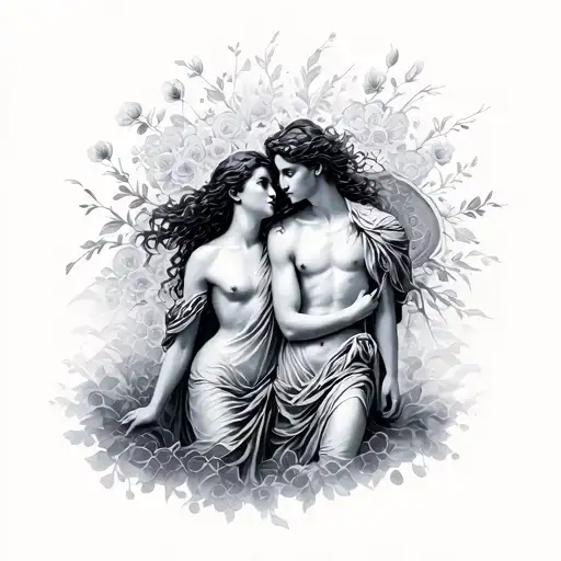 Eurydice And Orpheus tattoo design idea