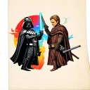 Darth Vader and Anakin Skywalker wielding tattoo design idea
