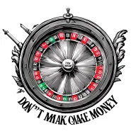 American roulette wheel inside the wheel inscribed "scared money don't make money" tattoo design idea
