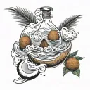 water combination of The MEME group and Coconut  tattoo design idea