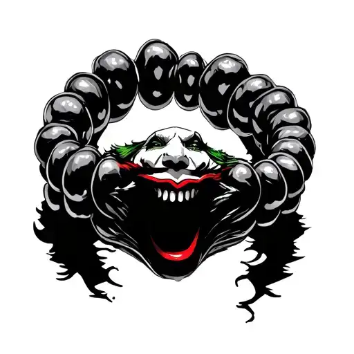 Joker laugh tattoo in the form of a bracelet tattoo design idea